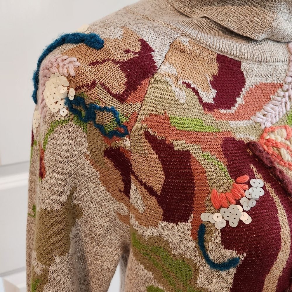 Stunning Anthropologie sweater dress Swing with Petals, new with tags, size M - Picture 9 of 12